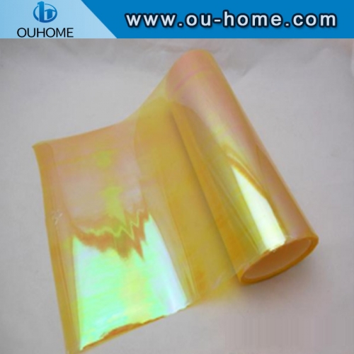BT206 Holographic PVC vinyl film yellow iris film